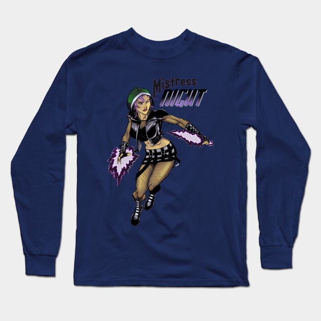 Mistress Night (The Vigilantes) Long Sleeve T-Shirt by MentalPablum